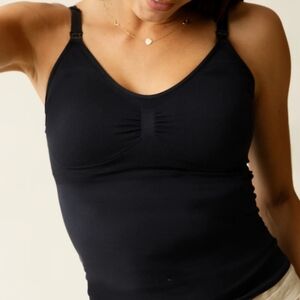 NWT Black Simply Sublime Maternity & Nursing Tank Women's Size Large